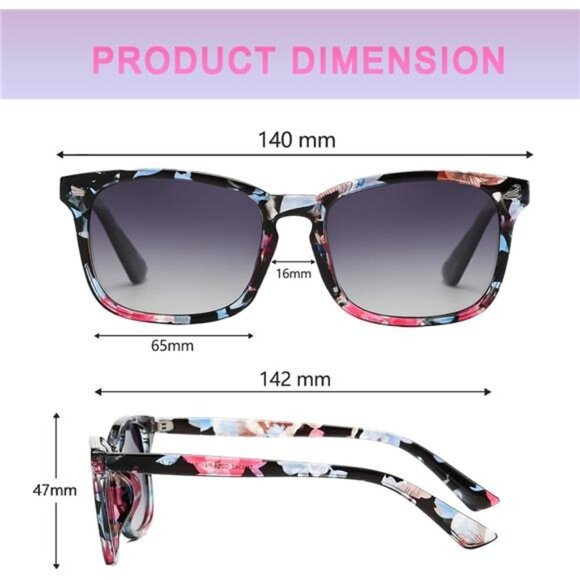 Polarized Sunglasses for Womens UV 400 Protection Retro Floral Design - Picture 4 of 7